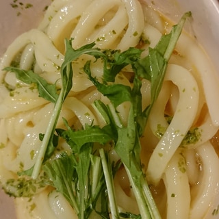 水菜釜玉うどん